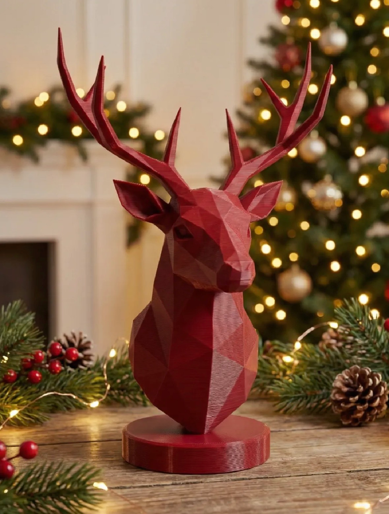 Buste de Renne (Blanc)