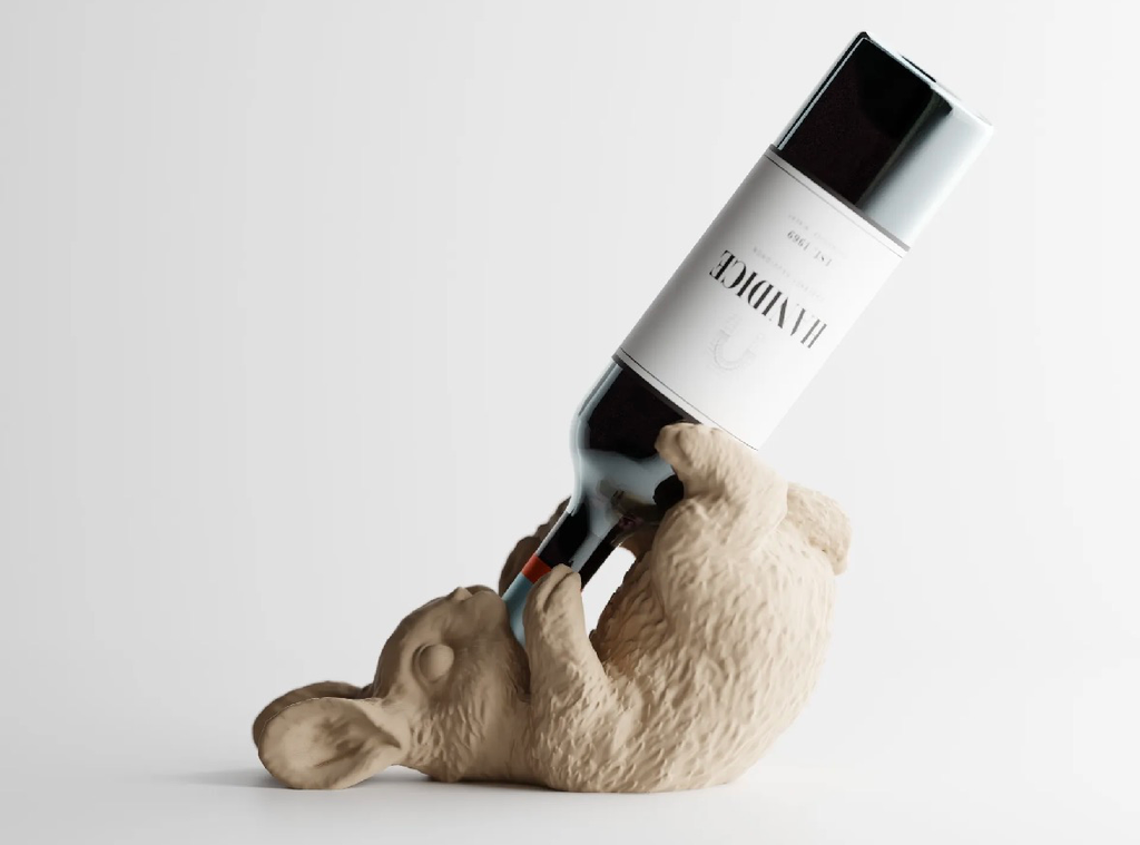 Porte Bouteille Lapin (Blanc)