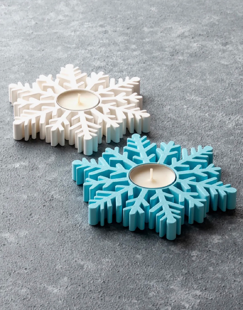 Support Bougie Flocon (Blanc)