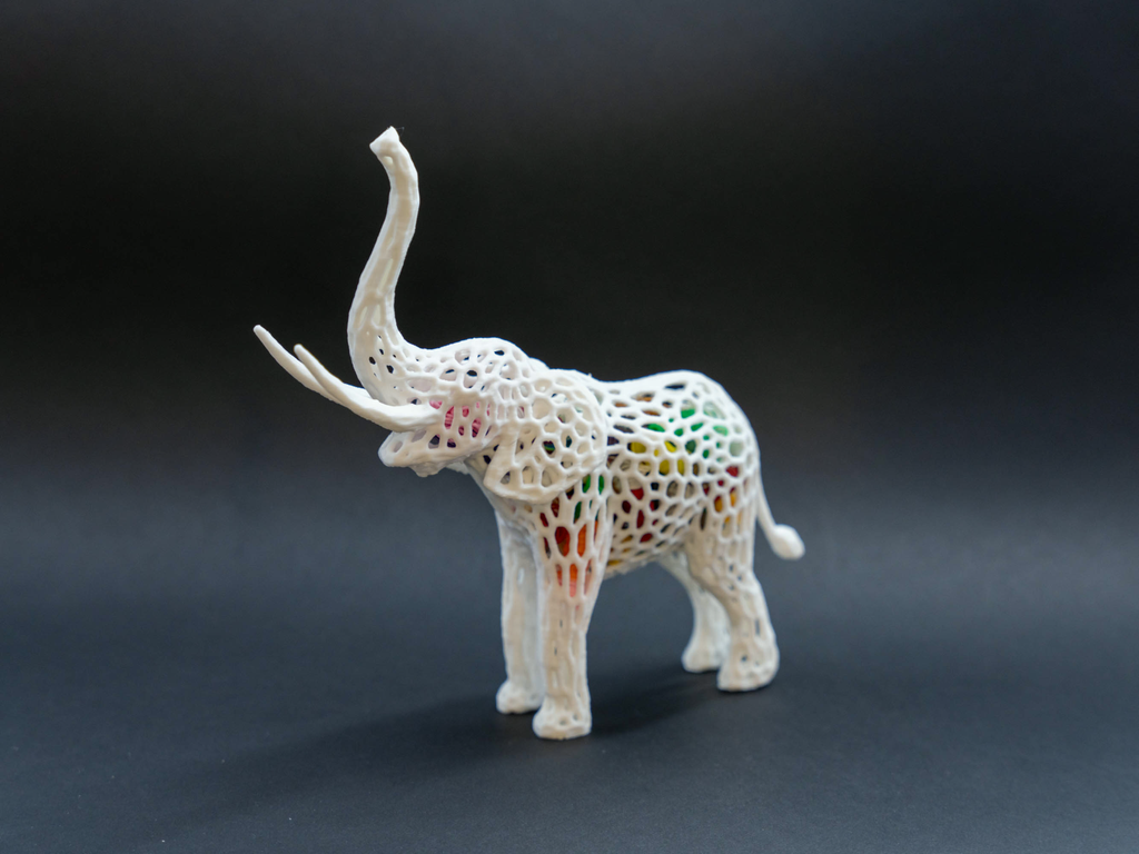 Eléphant Post-Print (Blanc)